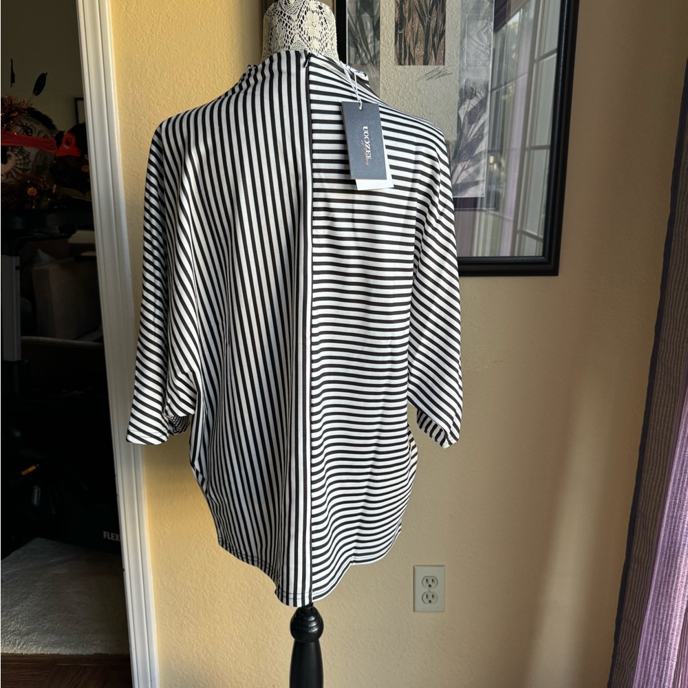UOOZEE Life is Amazing. Stripped printed top with NWT - Picture 4 of 7